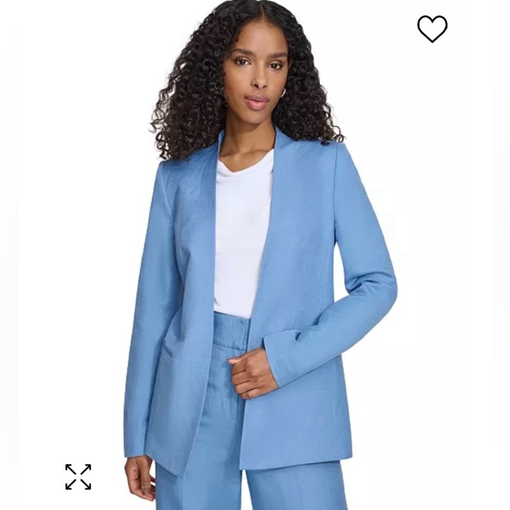 Nee💙 CALVIN KLEIN
Women's Open-Front Linen
Blend Blazer . Size:10